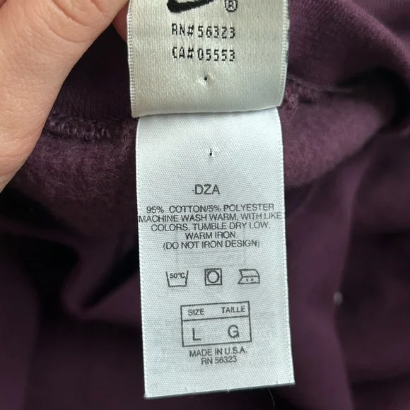 Very Rare Vintage Men’s Purple Nike With Center Swoosh Size Large 95% Cotton - Picture 6 of 7
